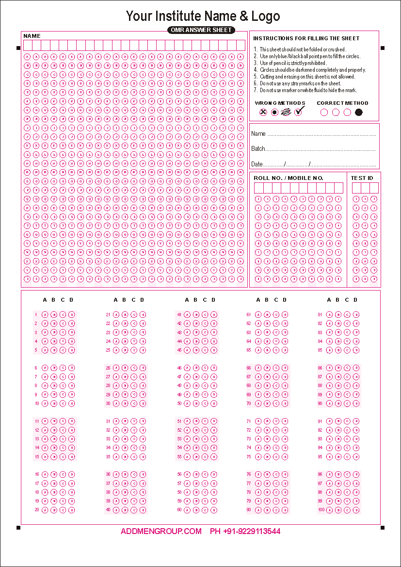 OMR Answer Sheet